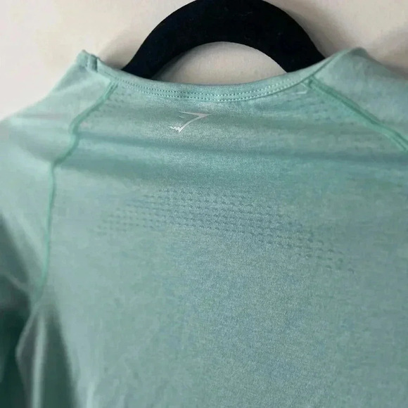 Gymshark Vital Seamless 2.0 Long Sleeve Top Pearl Blue Marl - Picture 10 of 11